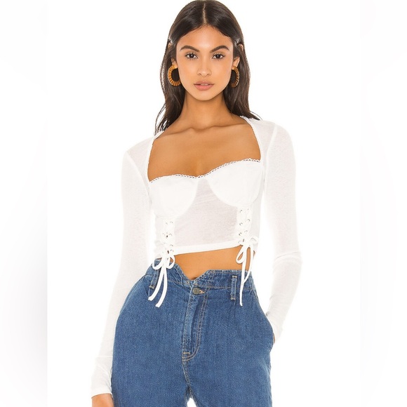 Superdown Aniah Lace Up Top - Picture 1 of 5